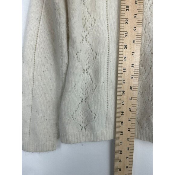 Tesori Womens Ivory Sweater L Diamond Pattern Desing Angora Rabbit & Wool Blend - Picture 5 of 12